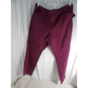 AVA & VIV Womens Magenta High Rise Stretch Skinny Ankle Jeans Size 24W
